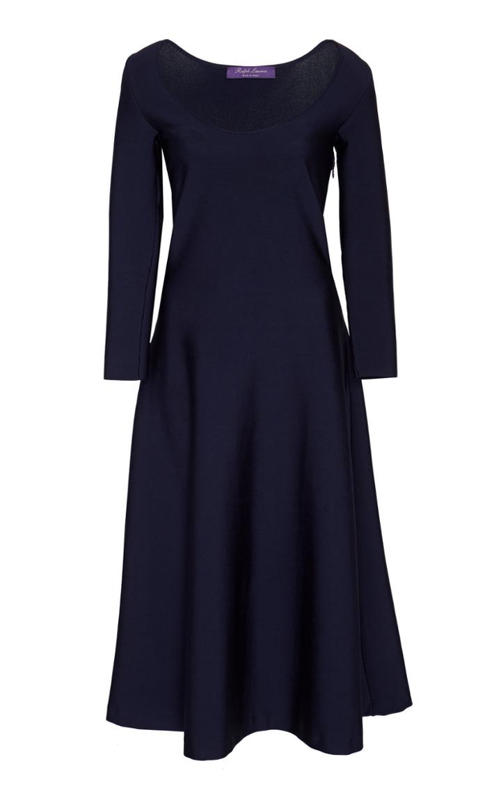 Ralph Lauren Crepe Ballet Neck Dress