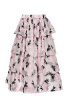 Ryan Lo Floral Jacquard Tiered Skirt
