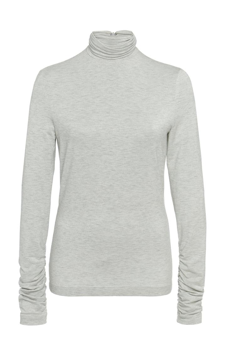 Zimmermann Sabotage Marled Fitted Jersey Turtleneck Top