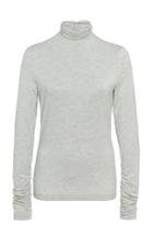 Zimmermann Sabotage Marled Fitted Jersey Turtleneck Top