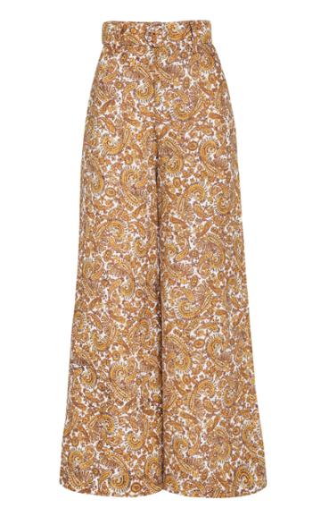 Moda Operandi Faithfull The Brand Manuela Belted Paisley Linen Wide-leg Trousers