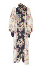Jill Stuart Paola Contrasting Floral Herringbone Dress