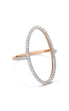 Ginette Ny Ellipse 18k Rose Gold Diamond Ring