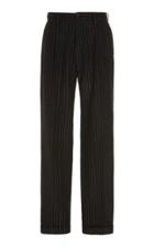 Maison Margiela Pinstriped Straight-leg Woven Pants Size: 46