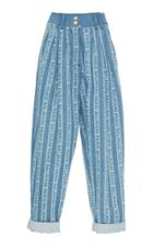 Balmain High Waist Logo Stripe Pant