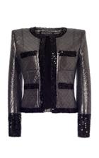 Balmain Quilted Sequin Trimmed Jacket