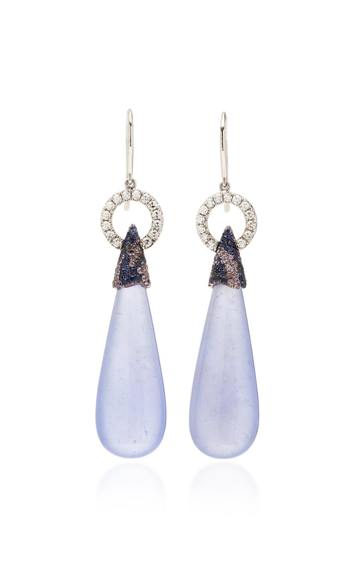 Martin Katz 18k White Gold Diamond And Gemstone Earrings