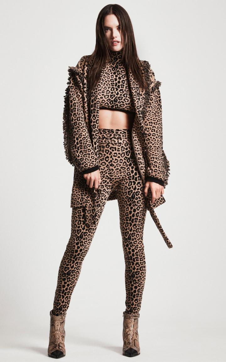 Dundas Leopard Printed High-rise Wool-blend Pant