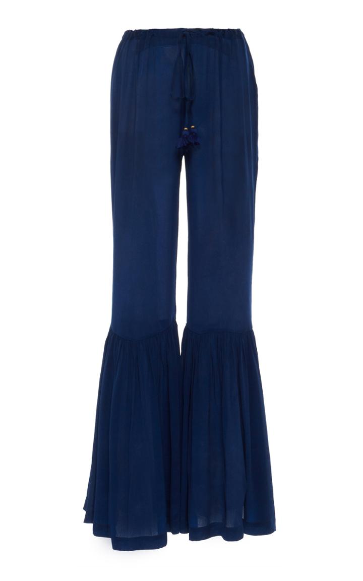Figue Brielle Flared Crepe De Chine Pants