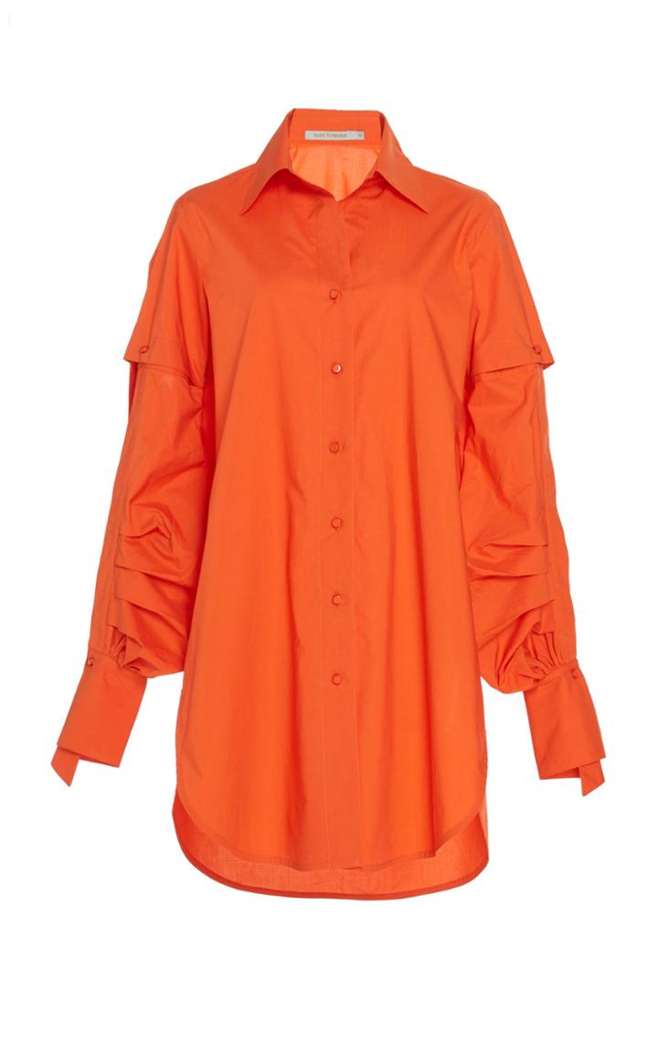 Silvia Tcherassi Sag Ruched Cotton Blend Top