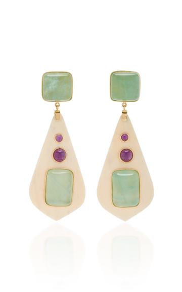 Eduarda Brunelli Savannah 18k Gold, Bone And Quartz Earrings