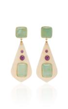 Eduarda Brunelli Savannah 18k Gold, Bone And Quartz Earrings
