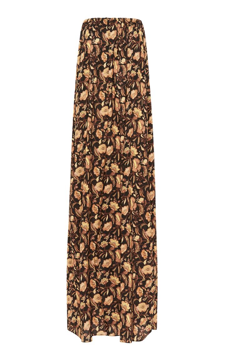Matteau Strapless Floral-print Cotton Maxi Dress Size: 5