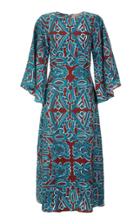 Moda Operandi La Doublej Sorella Draped Sleeve Floral Silk Midi Dress
