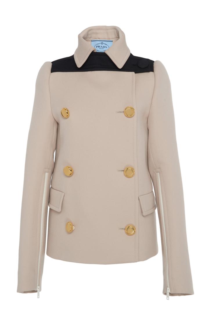 Prada Double-breasted Wool-felt Jacket Size: 44