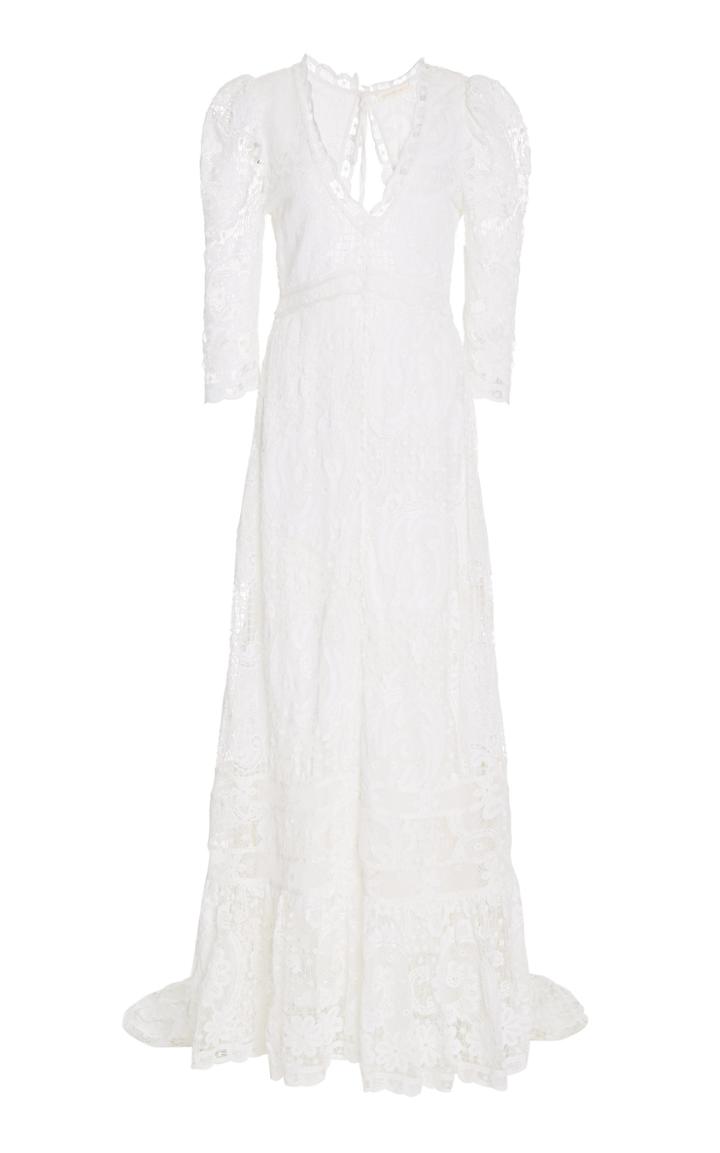 Moda Operandi Loveshackfancy Cloud Bridal Lace Maxi Dress