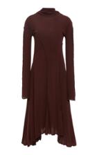 Moda Operandi Jil Sander Asymmetric Pleated Crepe Dress Size: 34