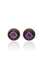 Sorab & Roshi One-of-a-kind Rose Wood Button Earrings