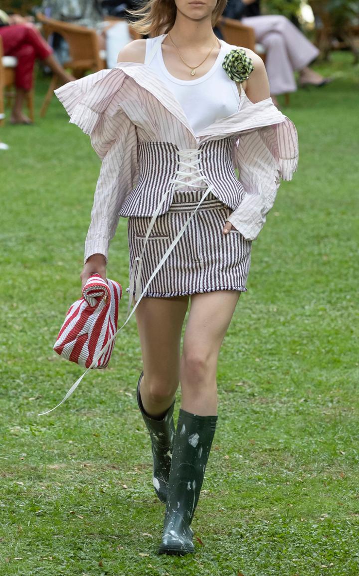 Moda Operandi Philosophy Di Lorenzo Serafini Striped Taffetta Blouse