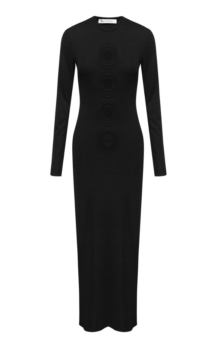 Moda Operandi Christopher Esber 4-hole Long Sleeve Rib Dress
