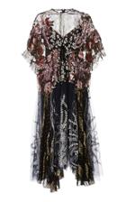 Biyan Aradela Asymmetric Silk Blend Midi Dress