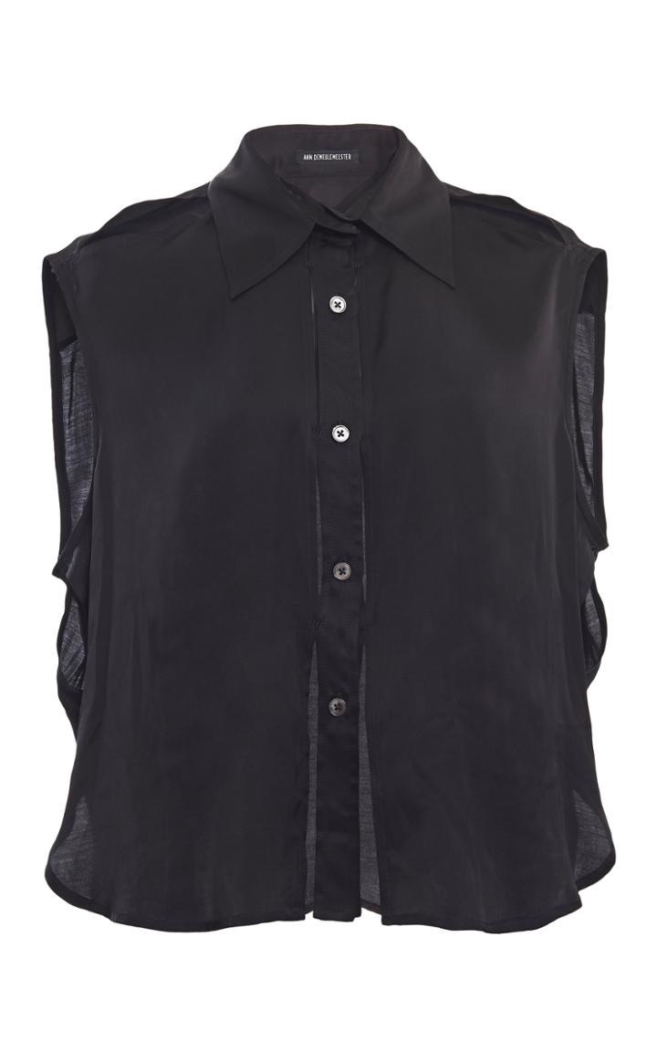 Moda Operandi Ann Demeulemeester Collared Chiffon Top Size: 34