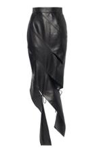Matriel Slashed Faux Leather Skirt