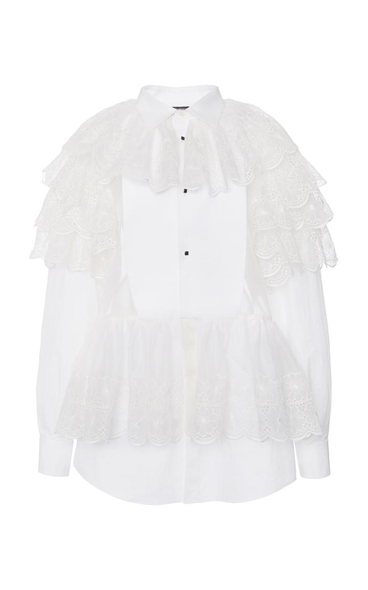 Moda Operandi Dolce & Gabbana Frilled Poplin Blouse