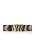 Maison Boinet Leather-trimmed Chevron Waist Belt