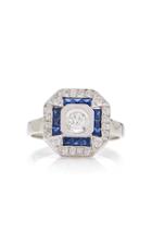 Melis Goral 14k White Gold, Diamond And Sapphire Ring