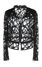 Akris Black Embroidered Guipure Lace Jacket