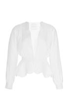 Markarian Portia Linen Peplum Top