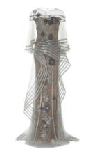 Marchesa Off The Shoulder Metallic Embroidered Gown