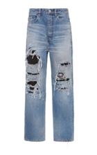 Balenciaga Distressed Organic High-rise Straight-leg Jeans