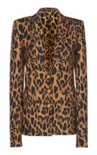 Paco Rabanne Tailored Leopard Print Wool Blazer
