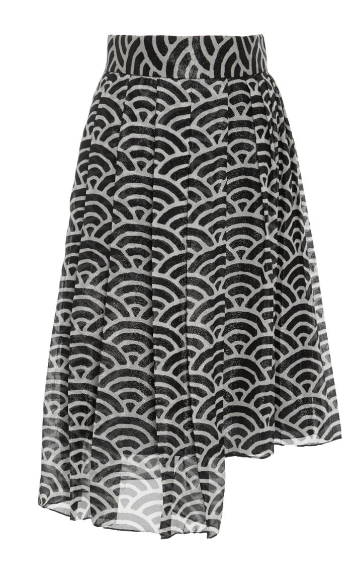 Whit Asymmetrical Fan Skirt