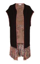 Moda Operandi Red Valentino Fringe-trimmmed Intarsia-knit Poncho Size: Xxs