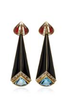 Jill Heller Vintage 18k Gold Multi-stone Earrings