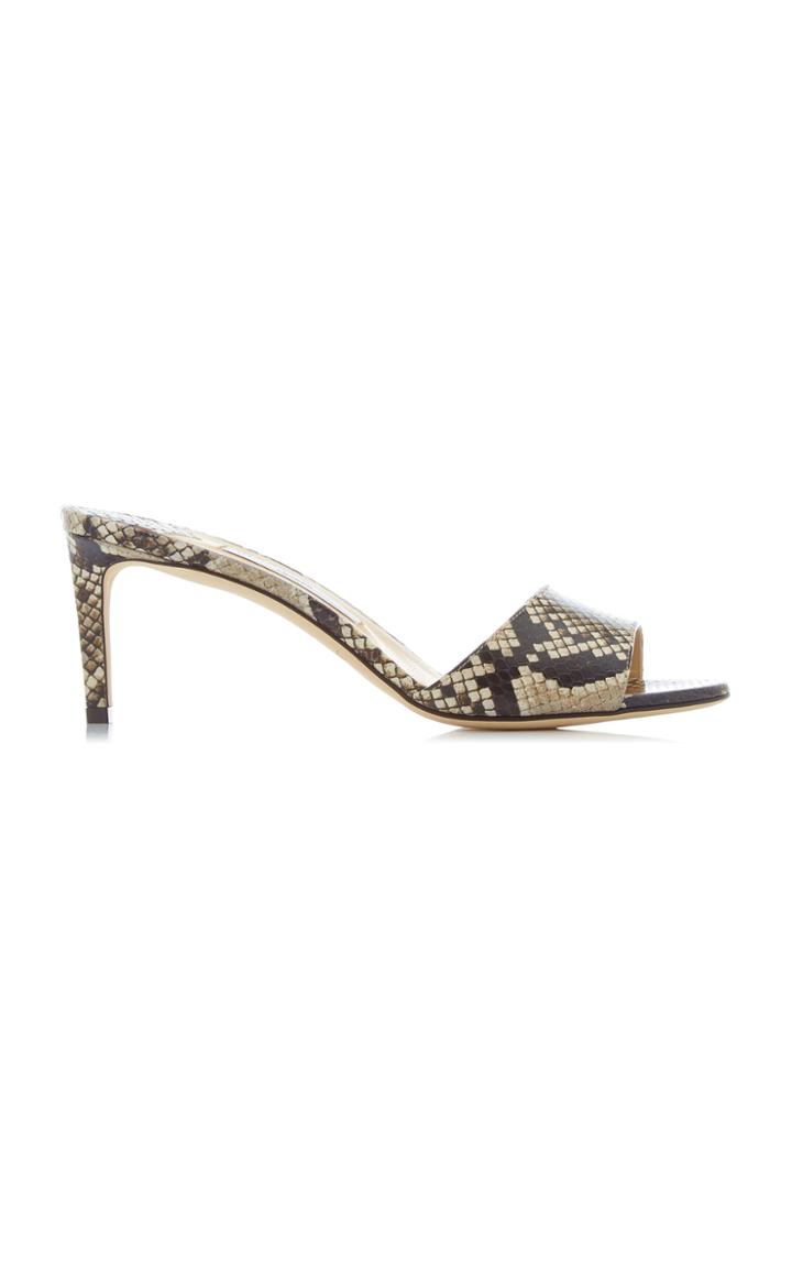 Jimmy Choo Stacey Snake-effect Leather Slide Sandals