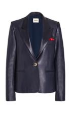 Moda Operandi Khaite Brita Single-breasted Leather Jacket Size: 6
