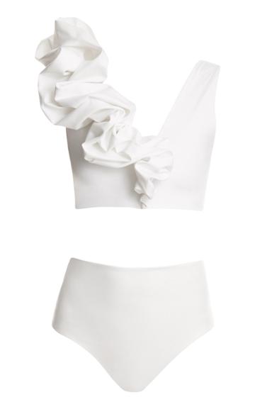 Maygel Coronel Rosa Ruffled Two-piece Swimsuit