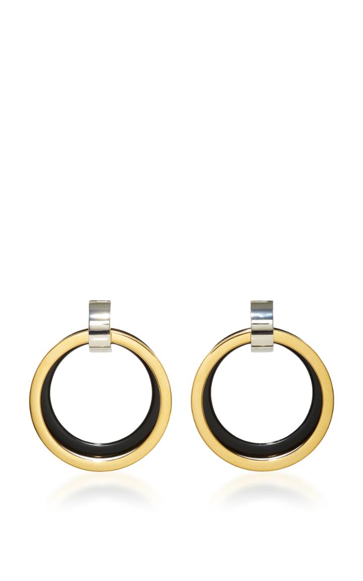 Marni Black And Gold Hoop Earrings