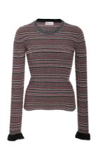 Red Valentino Striped Ribbed Knit Top