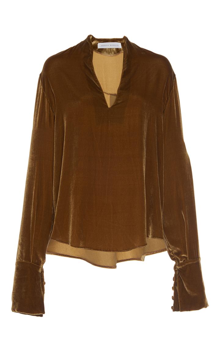Sandra Mansour Leda Velvet Blouse