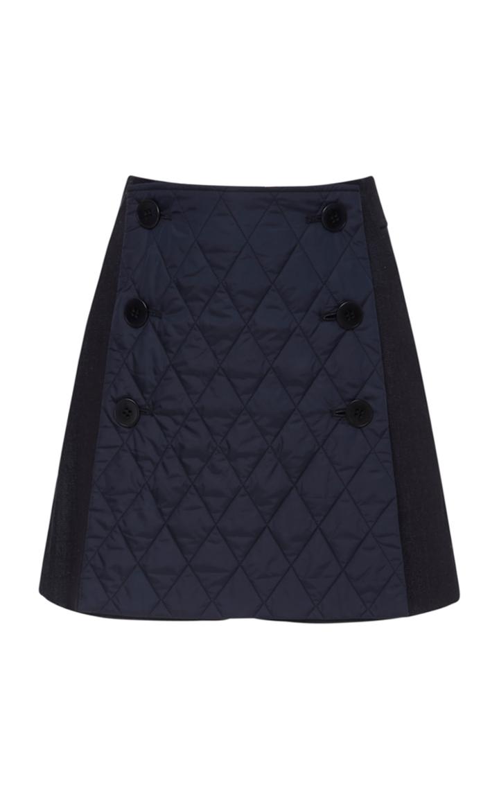 Tibi Quilted Denim Mini Skort