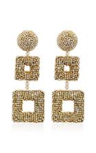Oscar De La Renta Gold-tone Beaded Clip Earrings