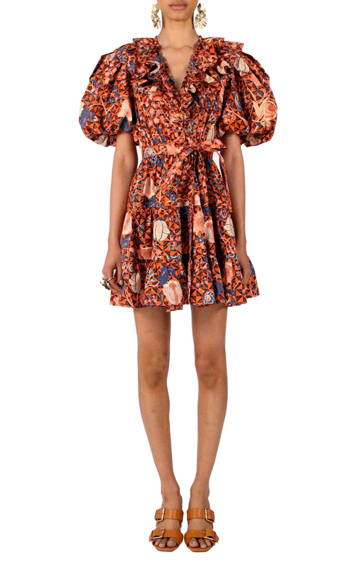 Moda Operandi Ulla Johnson Maude Puffed Short Sleeve Cotton Mini Dress