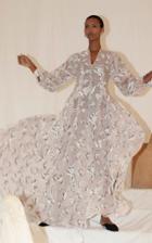 Moda Operandi Sandra Mansour Souvenir Thread Embroiedered Organza Long Dress