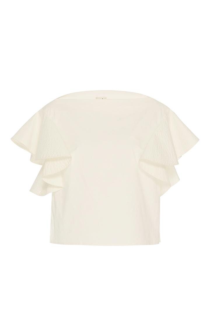 Whit Stretch Poplin Wave Top