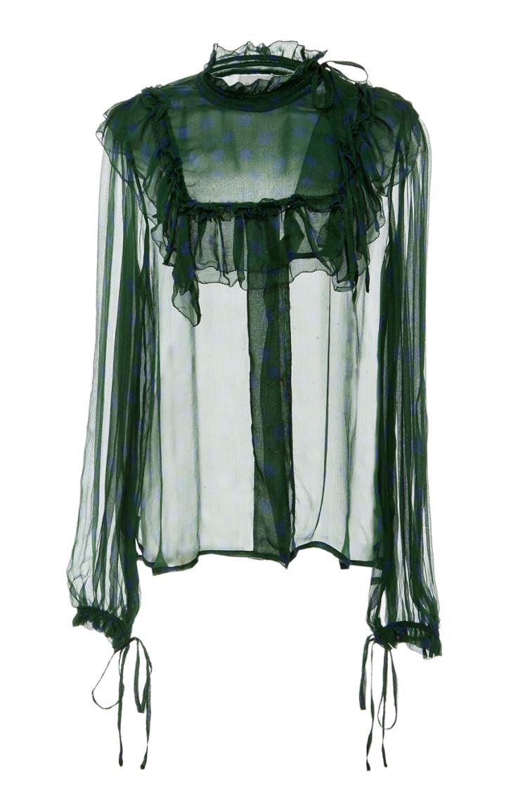 Lee Mathews Hayley Sheer Ruffle Blouse